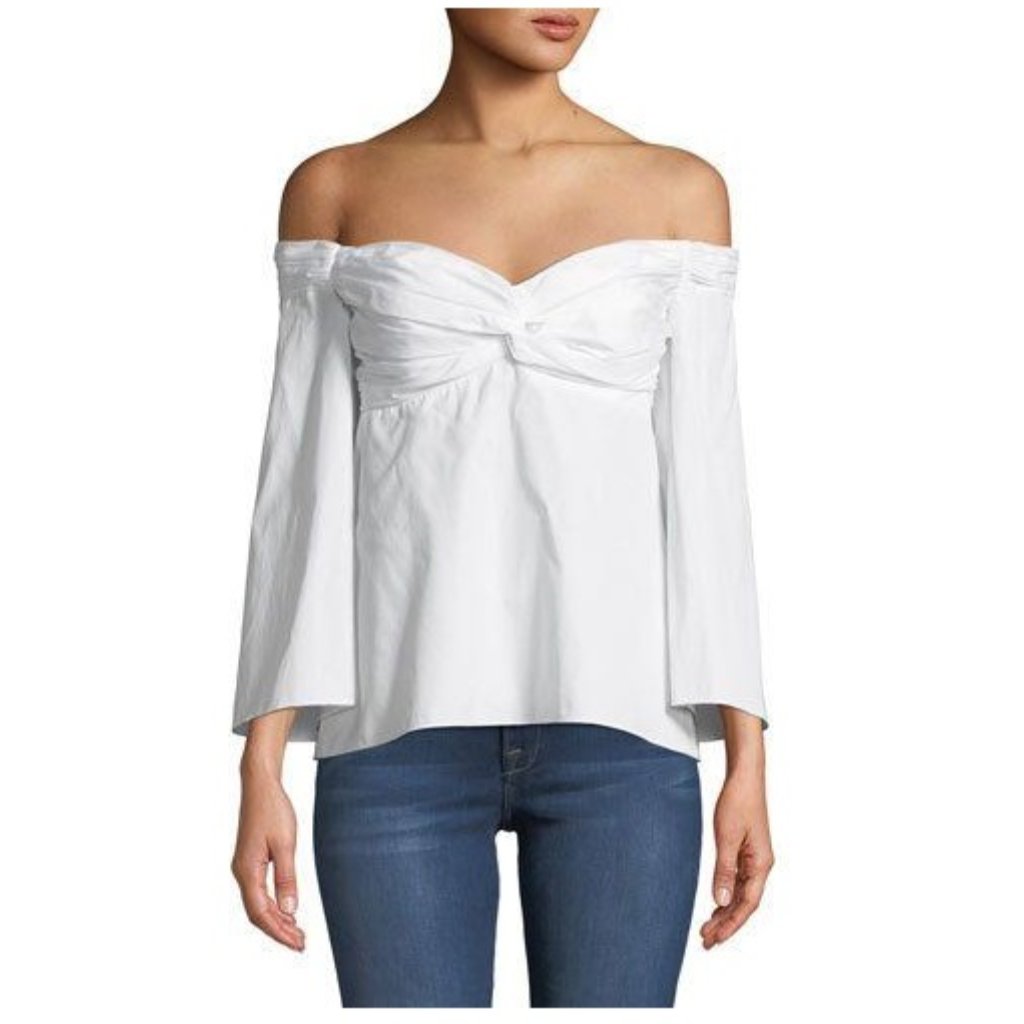 A.L.C. Auster Cotton Off The Shoulder Blouse / Size 6 / White
